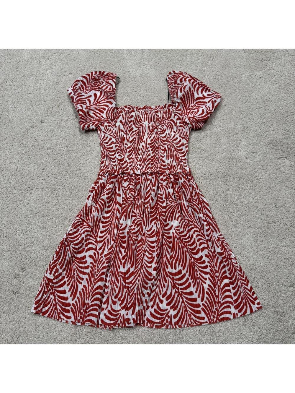 H&M Women's Red and Multi Dress - SIZE SMALL
